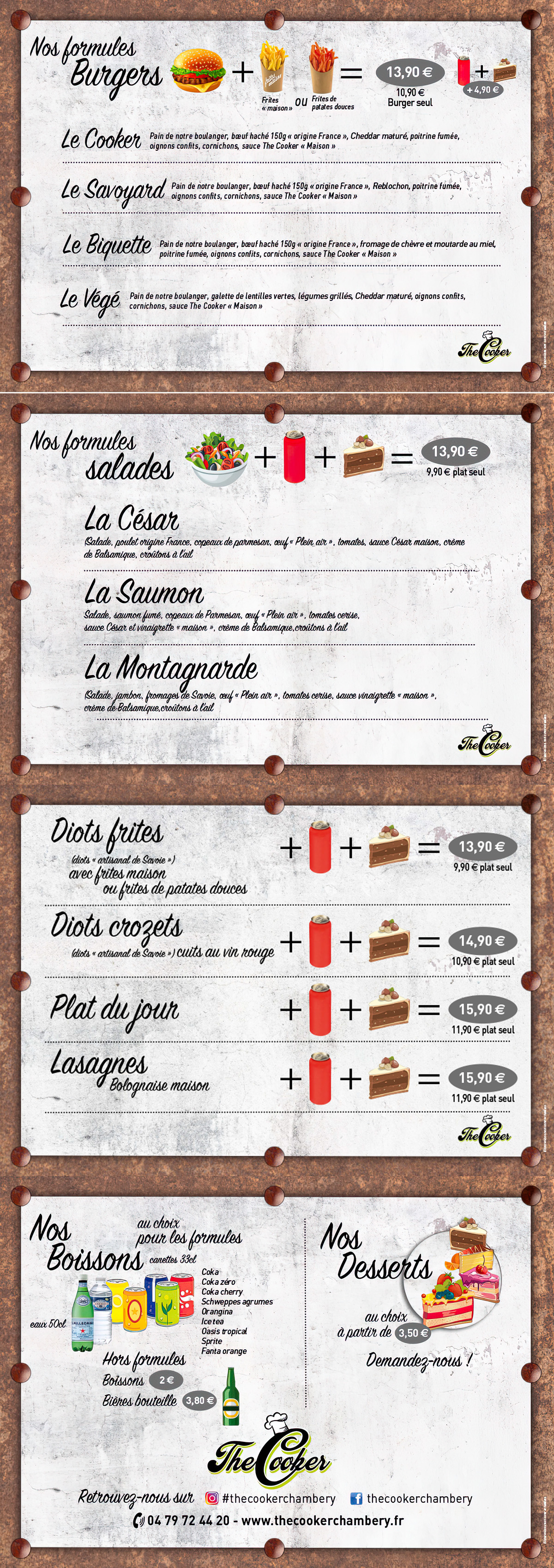 La carte - The Cooker - Restaurant La Ravoire